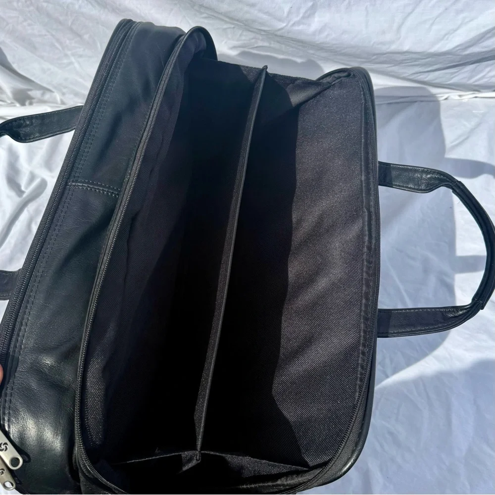 Samsonite Professional Leather Series Laptop Briefcase Shoulder Bag Black
